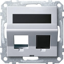 Merten Schrägauslass MEG4568-0460 2fach aluminium