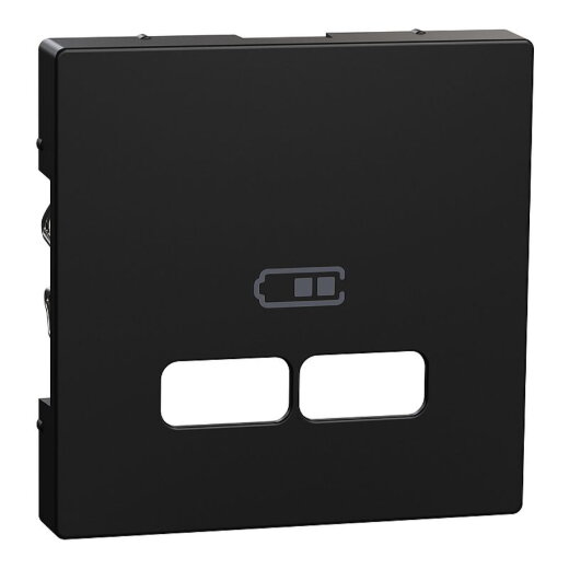 Merten Zentralplatte USB Ladestation-Einsatz sw matt System M