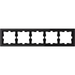 Merten Glasrahmen D-Life 5fach Onyxschwarz