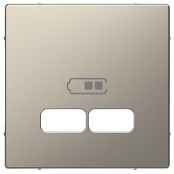 Merten Zentralplatte USB-Ladestationeins. nickelmetallic