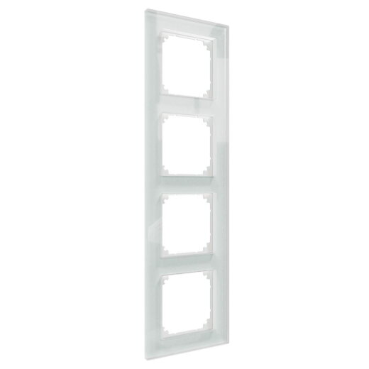 Merten Echtglasrahmen 4fach Kristallweiß M-Plan