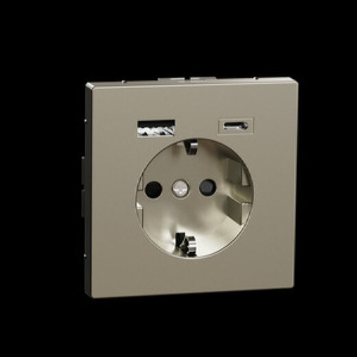 Merten Steckdose SCHUKO USB A+C 3A Edelstahl System Design