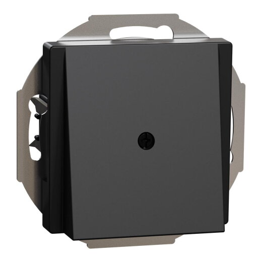 Merten Zentralplatte Leitungsauslass schwarz matt System M