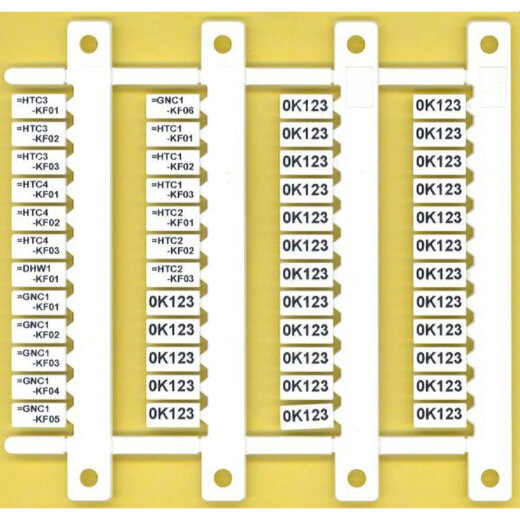 Finder Bezeichnungsschild Matte mit 48 Schildern