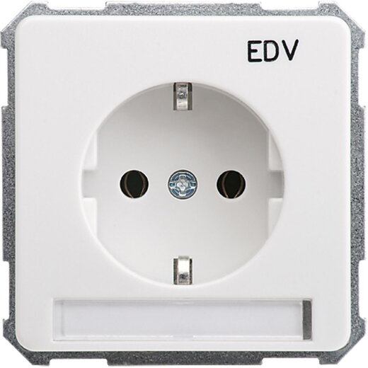 ELSO UP-Steckdoseneinsatz 205114 bedruckt EDV Schriftfeld 16A rw