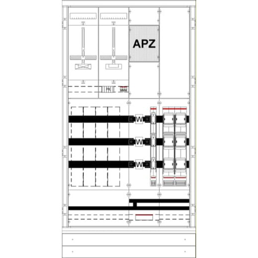 ABB Striebel & John KS4220 Mess- und Wandlerschrank Aufputz, mit Zählerkreuz