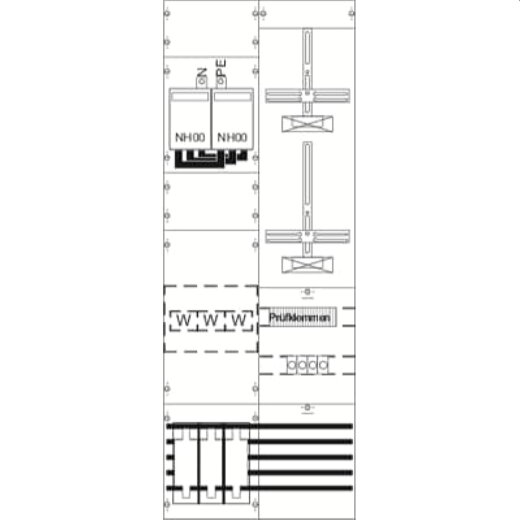 ABB Striebel & John KA4219 Mess- und Wandlerfeld H5/B2 vorverdrahtet mit Zählerkreuz