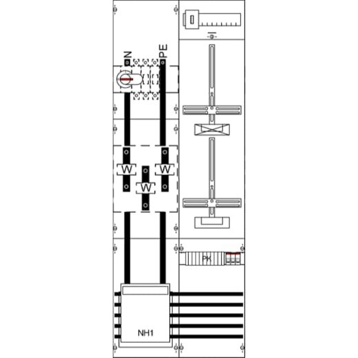ABB Striebel & John KA4267 Mess- und Wandlerfeld BH5 2FB vorverdrahtet mit Zählerkreuz