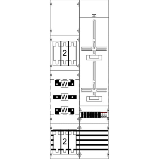 ABB Striebel & John KA4202 Mess- und Wandlerfeld H5/B2 vorverdrahtet mit Zählerkreuz