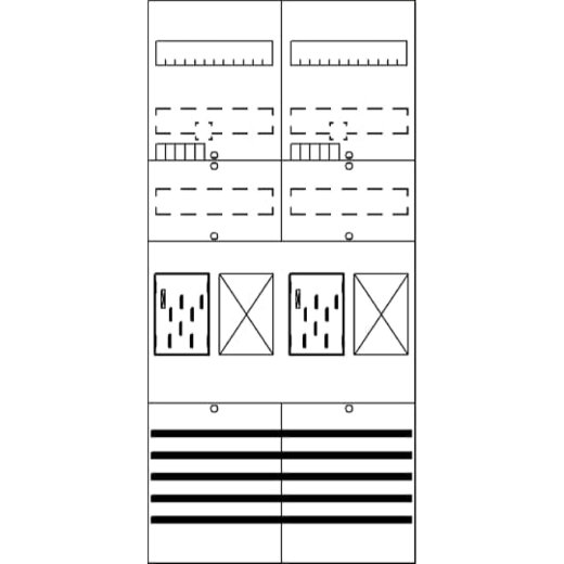 ABB Striebel & John BF27B22 Zählerfeld 7RE 2Z2R vorverdrahtet mit BKE-I