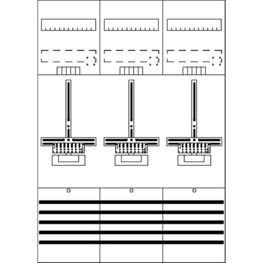 ABB Striebel & John DF37P3 Zählerfeld 7RE 3Z vorverdrahtet mit Zählerkreuz