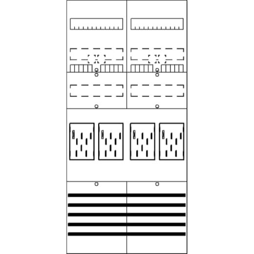 ABB Striebel & John BF27C4 Zählerfeld 7RE 4Z vorverdrahtet mit BKE-I