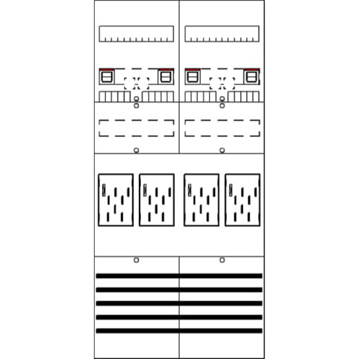ABB Striebel & John BF27T4 Zählerfeld 7RE 4Z vorverdrahtet mit BKE-I