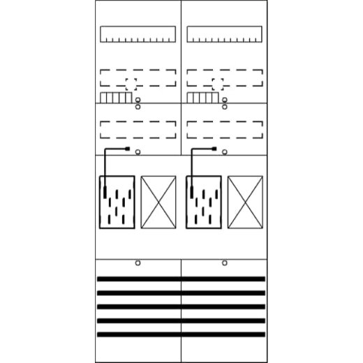 ABB Striebel & John BF27L22 Zählerfeld 7RE 2Z2R vorverdrahtet mit BKE-I