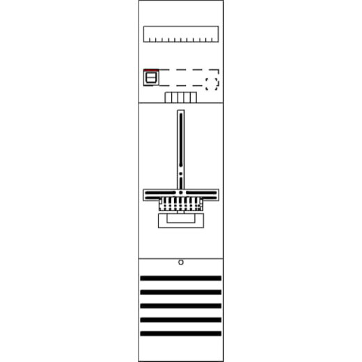 ABB Striebel & John DF17Q1 Zählerfeld 7RE 1Z vorverdrahtet mit Zählerkreuz