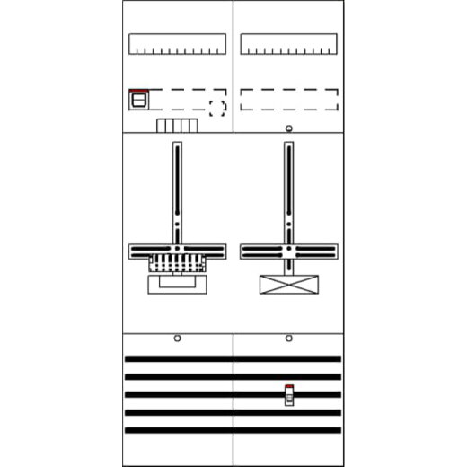 ABB Striebel & John DF27Q1A Zählerfeld 7RE 1Z1S vorverdrahtet mit Zählerkreuz