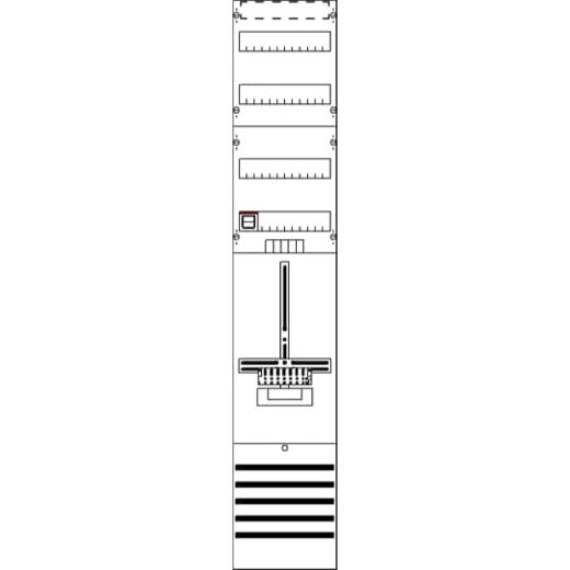 ABB Striebel & John DF19Q1V Zählerfeld 9RE 1Z+2RE vorverdrahtet mit Zählerkreuz