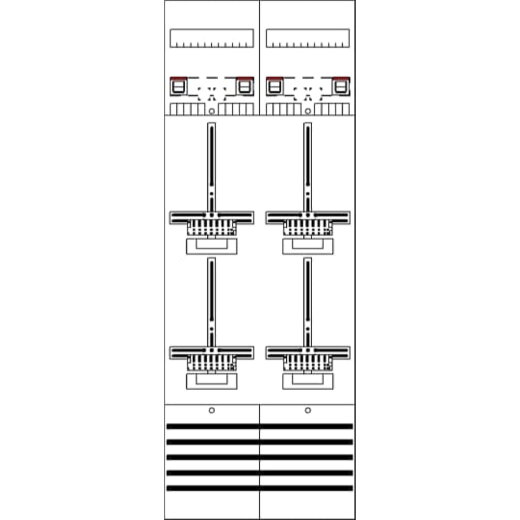 ABB Striebel & John DF29Q4 Zählerfeld 9RE 4Z vorverdrahtet mit Zählerkreuz