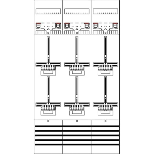 ABB Striebel & John DF39Q6 Zählerfeld 9RE 6Z vorverdrahtet mit Zählerkreuz