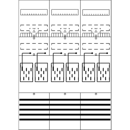 ABB Striebel & John BF37M6 Zählerfeld 7RE 6Z vorverdrahtet mit BKE-I