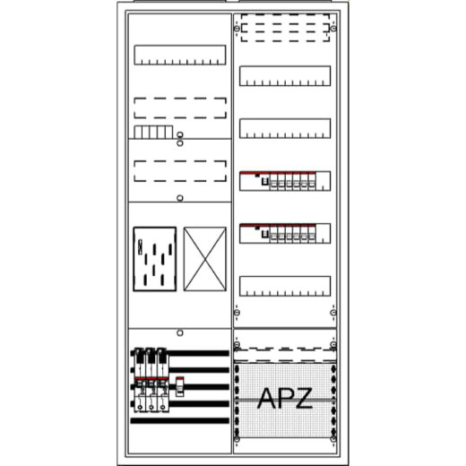 ABB Striebel & John BA27CB6V Komplettschrank, AP BKE-I, A27 1Z1R1V5A2