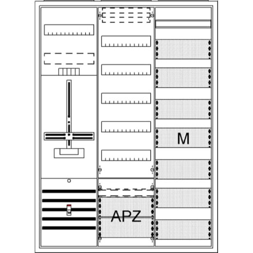ABB Striebel & John DA37BD Komplettschrank, AP Dreipunkt, A37 1Z1V7M1A2