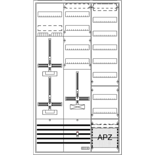 ABB Striebel & John DA39BY Komplettschrank, AP Dreipunkt, A39 2Z1S+2RE1V7A2