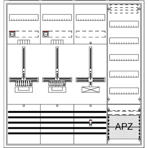 ABB Striebel & John DA47QH Komplettschrank, AP Dreipunkt, A47 2Z1S1V5A2