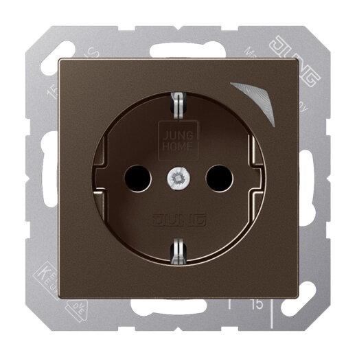 Jung HOME SCHUKO® Steckdose, 16 A 250 V ~, Energy, Schraubklemmen, mit Funktionsanzeige, SAFETY+, Thermoplast BTA1521SEMO