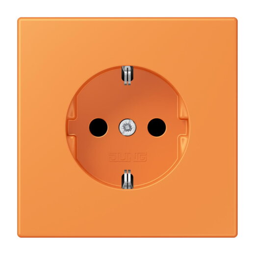 Jung SCHUKO Steckdose, 16 A 250 V ~, ohne Krallen, Serie LS, orange clair LC1520N225