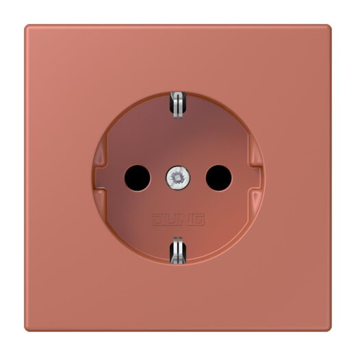 Jung SCHUKO Steckdose, 16 A 250 V ~, ohne Krallen, Serie LS, terre sienne brique LC1520N236