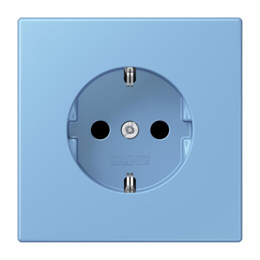 Jung SCHUKO Steckdose, 16 A 250 V ~, ohne Krallen, Serie LS, bleu céruléen 59 LC1520N256