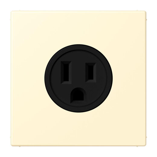 Jung Steckdose, US-Norm NEMA, 15 A 125 V ~, Schraubklemmen, ohne Krallen, Thermoplast lackiert, Serie LS, blanc LC521-15201
