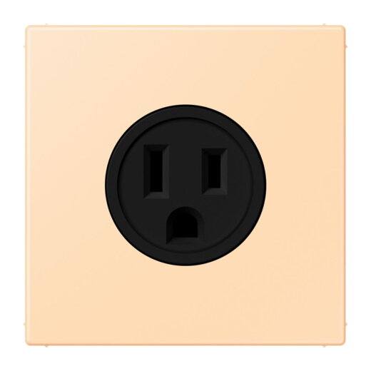 Jung Steckdose, US-Norm NEMA, 15 A 125 V ~, Schraubklemmen, ohne Krallen, Thermoplast lackiert, Serie LS, ocre LC521-15223