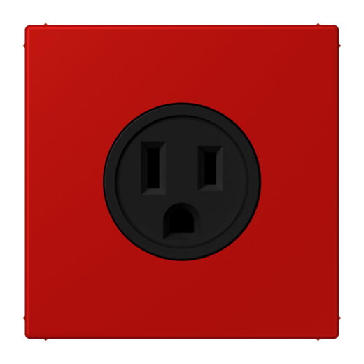 Jung Steckdose, US-Norm NEMA, 15 A 125 V ~, Schraubklemmen, ohne Krallen, Thermoplast lackiert, Serie LS, rouge vermillon 31 LC521-15227