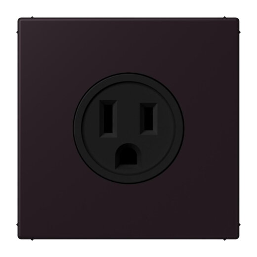 Jung Steckdose, US-Norm NEMA, 15 A 125 V ~, Schraubklemmen, ohne Krallen, Thermoplast lackiert, Serie LS, noir divoire LC521-15248