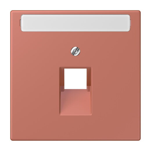 Jung Abdeckung für IAE/UAE-Anschlussdosen 1 x 8-polig, mit Schriftfeld, Thermoplast lackiert, Serie LS, terre sienne brique LC969-1NAUA236