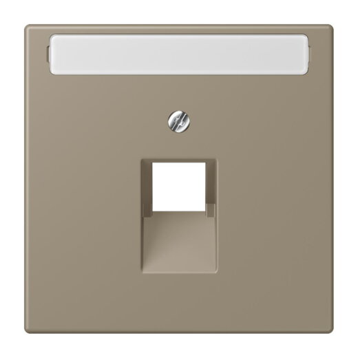 Jung Abdeckung für IAE/UAE-Anschlussdosen 1 x 8-polig, mit Schriftfeld, Thermoplast lackiert, Serie LS, ombre naturelle moyenne LC969-1NAUA242