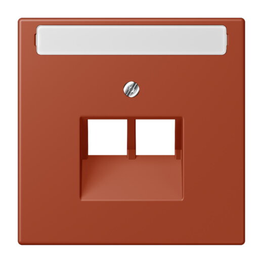 Jung Abdeckung für IAE/UAE-Anschlussdosen 2 x 8-polig, mit Schriftfeld, Thermoplast lackiert, Serie LS, locre rouge LC969-2NAUA232