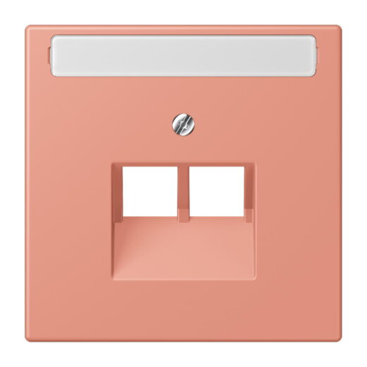 Jung Abdeckung für IAE/UAE-Anschlussdosen 2 x 8-polig, mit Schriftfeld, Thermoplast lackiert, Serie LS, locre rouge moyen LC969-2NAUA233