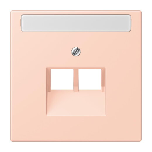 Jung Abdeckung für IAE/UAE-Anschlussdosen 2 x 8-polig, mit Schriftfeld, Thermoplast lackiert, Serie LS, locre rouge clair LC969-2NAUA234