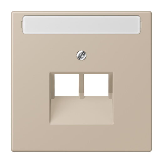 Jung Abdeckung für IAE/UAE-Anschlussdosen 2 x 8-polig, mit Schriftfeld, Thermoplast lackiert, Serie LS, ombre naturelle claire LC969-2NAUA243