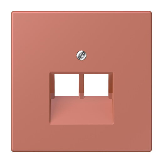 Jung Abdeckung für IAE/UAE-Anschlussdosen 2 x 8-polig, Thermoplast lackiert, Serie LS, terre sienne brique LC969-2UA236