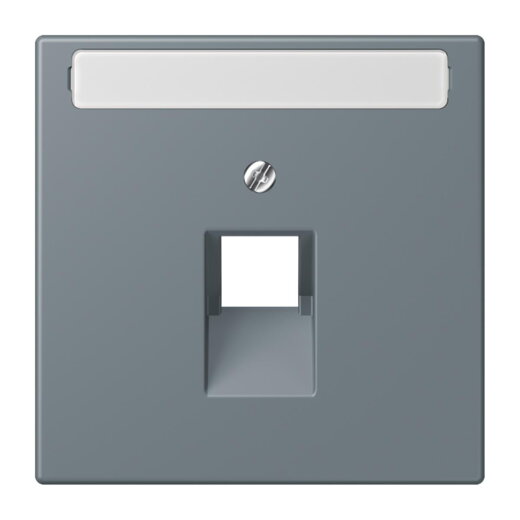 Jung Abdeckung für IAE/UAE-Anschlussdosen 1 x 8-polig, mit Schriftfeld, Thermoplast lackiert, Serie LS, gris 59 LC969-1NAUA251