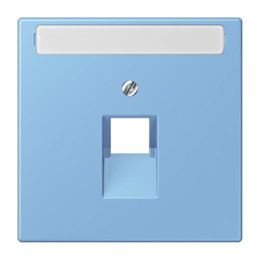 Jung Abdeckung für IAE/UAE-Anschlussdosen 1 x 8-polig, mit Schriftfeld, Thermoplast lackiert, Serie LS, bleu céruléen 59 LC969-1NAUA256