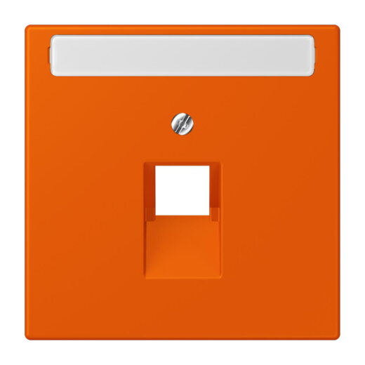 Jung Abdeckung für IAE/UAE-Anschlussdosen 1 x 8-polig, mit Schriftfeld, Thermoplast lackiert, Serie LS, orange vif LC969-1NAUA260