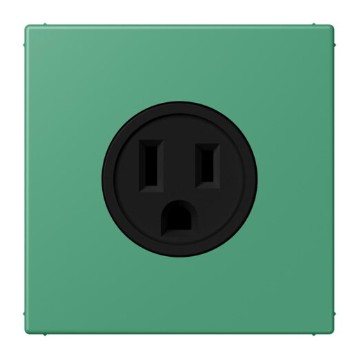 Jung Steckdose, US-Norm NEMA, 15 A 125 V ~, Schraubklemmen, ohne Krallen, Thermoplast lackiert, Serie LS, vert 59 LC521-15250