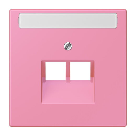 Jung Abdeckung für IAE/UAE-Anschlussdosen 2 x 8-polig, mit Schriftfeld, Thermoplast lackiert, Serie LS, rose vif LC969-2NAUA246