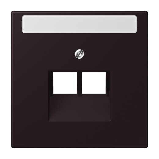 Jung Abdeckung für IAE/UAE-Anschlussdosen 2 x 8-polig, mit Schriftfeld, Thermoplast lackiert, Serie LS, noir divoire LC969-2NAUA248