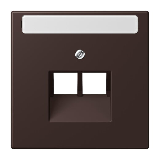 Jung Abdeckung für IAE/UAE-Anschlussdosen 2 x 8-polig, mit Schriftfeld, Thermoplast lackiert, Serie LS, terre d?ombre br?lée 59 LC969-2NAUA252